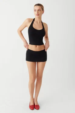 Tops^Frankies Bikinis Marialla Knit Halter Top Black