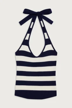 Tops|Matching Sets^Frankies Bikinis Marialla Knit Halter Top Sea Stripe