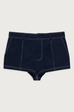 Bottoms^Frankies Bikinis Mary Denim Mini Short Blue Denim