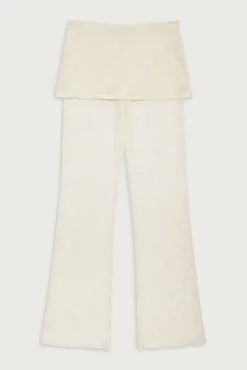 Bottoms^Frankies Bikinis Mason Lace Flare Pant Porcelain