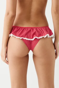 Bottoms|Bikinis^Frankies Bikinis Mercer Swim Skirt Scarlet Dot