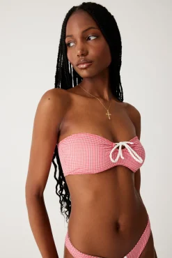 Tops|Bikinis^Frankies Bikinis Meredith Bandeau Bikini Top Ladybug Gingham