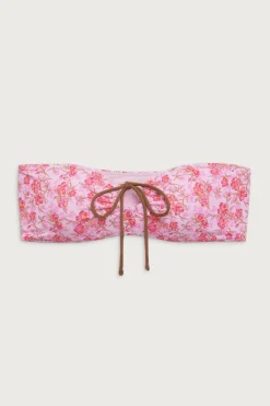 Tops|Bikinis^Frankies Bikinis Meredith Floral Bandeau Bikini Top Watercolor Hibiscus
