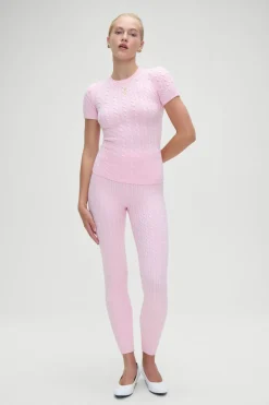 Tops|Cloud Knits^Frankies Bikinis Mulholland Cable Knit Sweater Cozy Pink