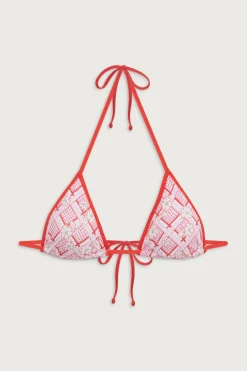 Tops|Bikinis^Frankies Bikinis Nick Triangle Floral Bikini Top Red Rover