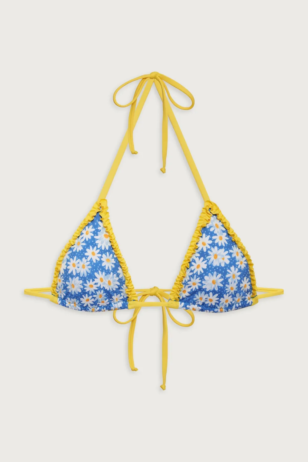 Tops|Bikinis^Frankies Bikinis Nick Triangle Halter Bikini Top Blue Daisy