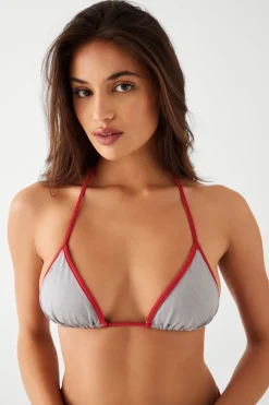 Tops|Bikinis^Frankies Bikinis Nick Triangle Halter Bikini Top Cherry Mint