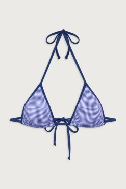 Tops|Bikinis^Frankies Bikinis Nick Triangle Halter Bikini Top Sailor Gingham