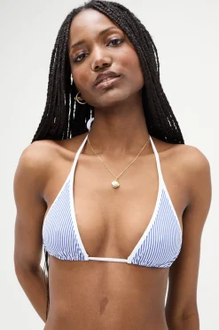 Tops|Bikinis^Frankies Bikinis Paradise Striped Micro Bikini Top Ocean Stripe