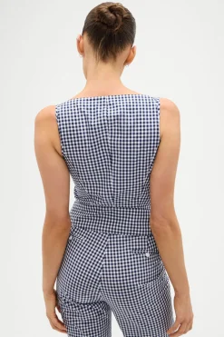 Tops|Matching Sets^Frankies Bikinis Parlour Gingham Blouse Seaside Gingham