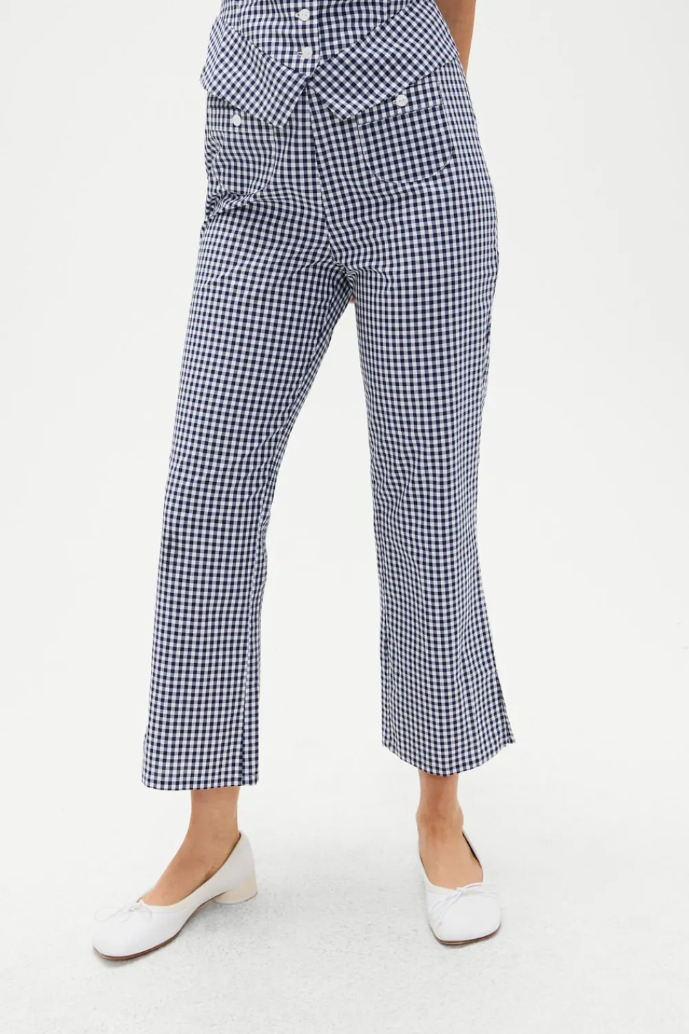 Bottoms|Matching Sets^Frankies Bikinis Parlour Gingham Capri Pant Seaside Gingham