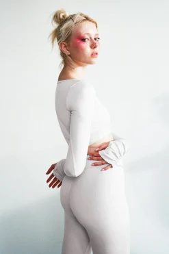 Active^Frankies Bikinis Plié Long Sleeve Top Icy Gray