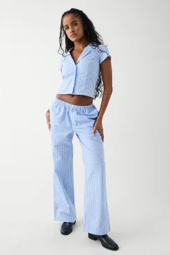 Tops|Matching Sets^Frankies Bikinis Raleigh Cotton Button Up Shirt Cloud Gingham