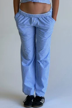 Bottoms|Matching Sets^Frankies Bikinis Raleigh Cotton Pant Cloud Gingham
