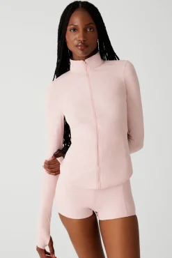 Active^Frankies Bikinis Renee Zip Up Jacket Pink Petals