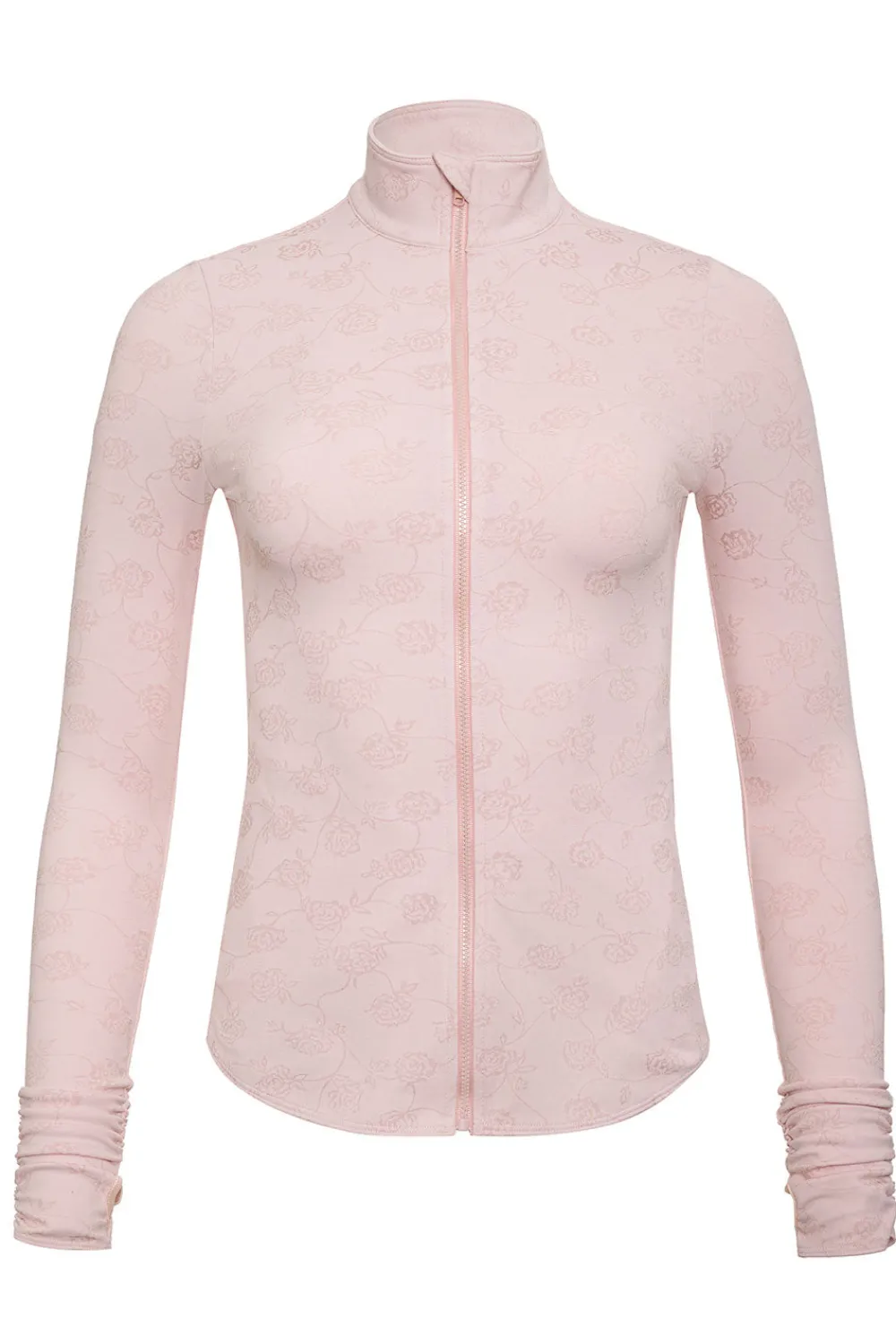 Active^Frankies Bikinis Renee Zip Up Jacket Pink Petals