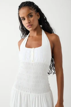 Dresses^Frankies Bikinis River Halter Maxi Dress White