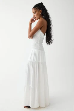 Dresses^Frankies Bikinis River Halter Maxi Dress White