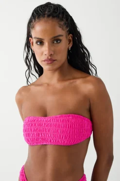 Tops|Bikinis^Frankies Bikinis Rosabella Bandeau Shine Bikini Top Candy Pink