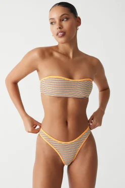 Tops|Bikinis^Frankies Bikinis Rosabella Striped Bandeau Bikini Top Hawaiian Sky