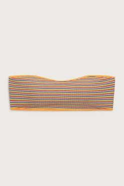 Tops|Bikinis^Frankies Bikinis Rosabella Striped Bandeau Bikini Top Hawaiian Sky