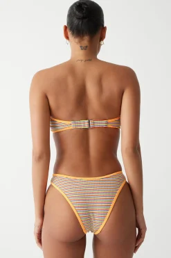 Tops|Bikinis^Frankies Bikinis Rosabella Striped Bandeau Bikini Top Hawaiian Sky