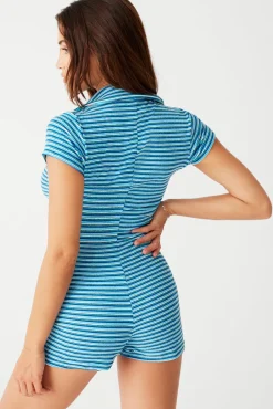 Dresses^Frankies Bikinis Rose Terry Romper Positano Stripe