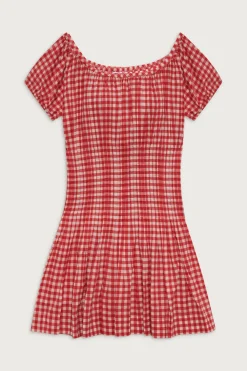 Dresses^Frankies Bikinis Sadie Gingham Mini Dress Cherry Gingham