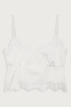 Tops^Frankies Bikinis Snuggle Satin Camisole White