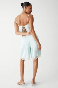 Bottoms^Frankies Bikinis Snuggle Satin Capri Short Pistachio