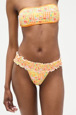 Bottoms|Bikinis^Frankies Bikinis Sofia Floral Micro Bikini Bottom Marigold Gingham