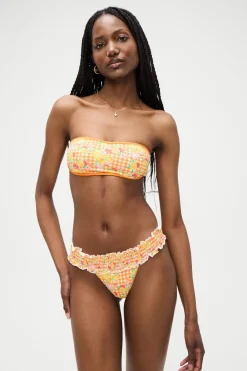 Bottoms|Bikinis^Frankies Bikinis Sofia Floral Micro Bikini Bottom Marigold Gingham