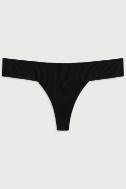 Bottoms|Bikinis^Frankies Bikinis Sofia Ribbed Micro Bikini Bottom Black
