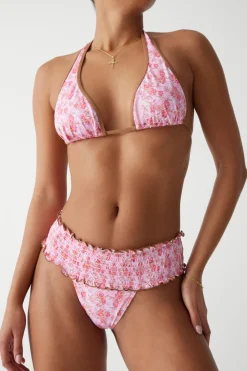 Bottoms|Bikinis^Frankies Bikinis Sofie Floral Micro Bikini Bottom Watercolor Hibiscus