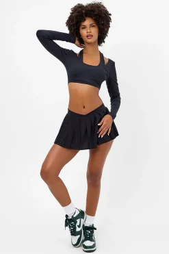 Active^Frankies Bikinis Speedy Long Sleeve Crop Top Black