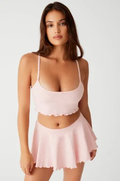 Active^Frankies Bikinis Star Cropped Tank Pink Petals