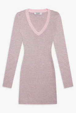 Cloud Knits|Dresses^Frankies Bikinis Sweetheart Knit Dress Rosewater Stripe
