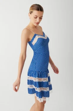 Dresses^Frankies Bikinis Tennessee Satin Midi Dress Sailor Dot