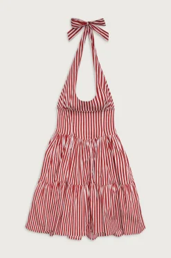 Dresses^Frankies Bikinis Tulsa Halter Midi Dress Scarlet Stripe