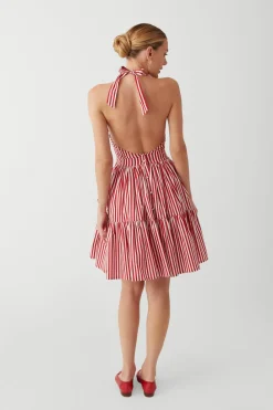 Dresses^Frankies Bikinis Tulsa Halter Midi Dress Scarlet Stripe