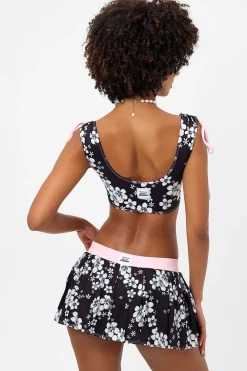 Active^Frankies Bikinis Windy Floral Tennis Skirt Plush Plumeria