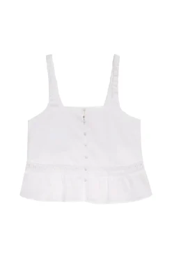 Tops|Matching Sets^Frankies Bikinis X DJERF AVENUE Airy Poplin Buttoned Top White
