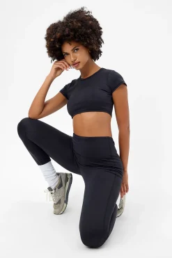 Active^Frankies Bikinis Zippy Crop Top Black