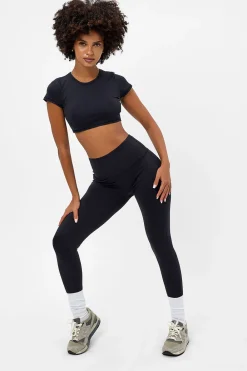 Active^Frankies Bikinis Zippy Crop Top Black