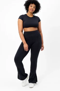 Active^Frankies Bikinis Zippy Flare Legging Black
